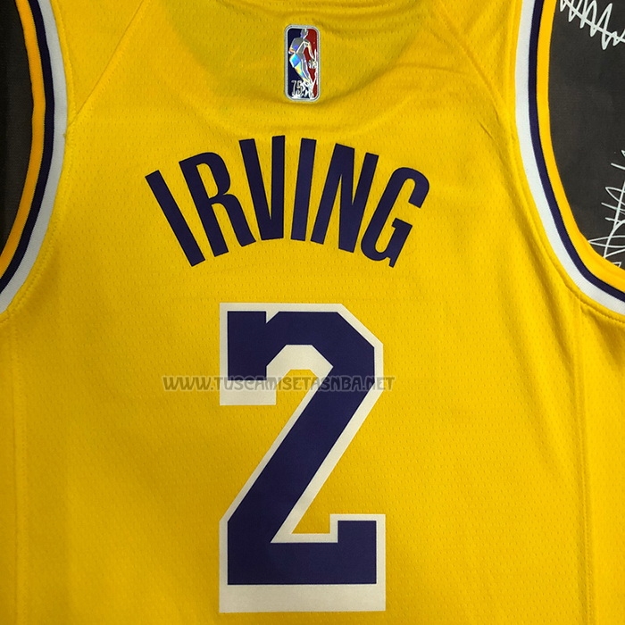 Camiseta Kyrie Irving NO 2 Los Angeles Lakers 75th Anniversary 2021-22 Amarillo